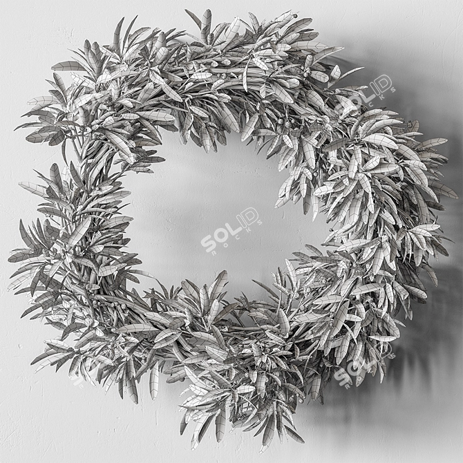 Olive Leaf Wreath Set 19 3D model image 3