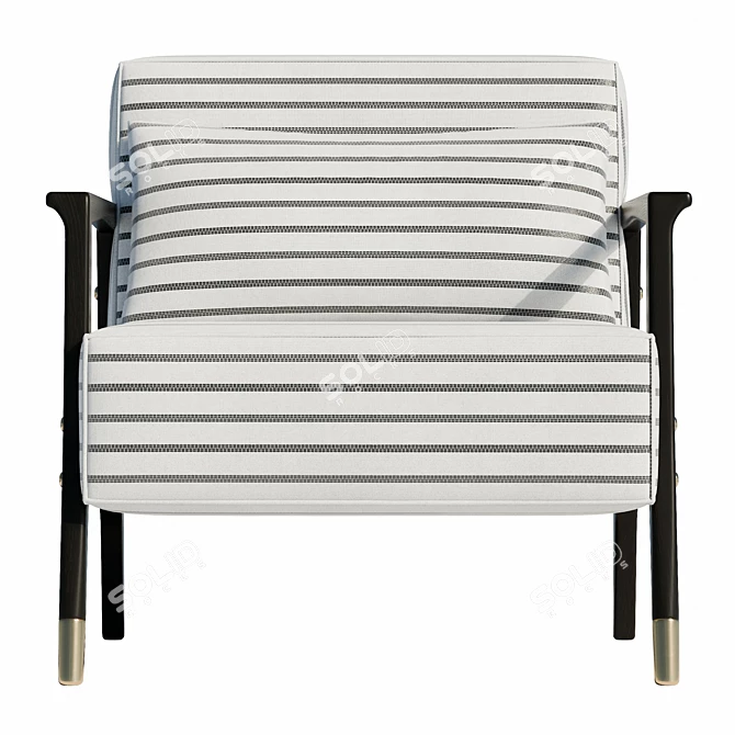 Leather Armchair with Armrests 81cm 3D model image 2