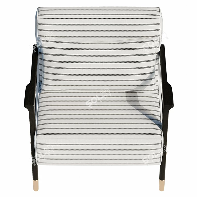 Leather Armchair with Armrests 81cm 3D model image 3