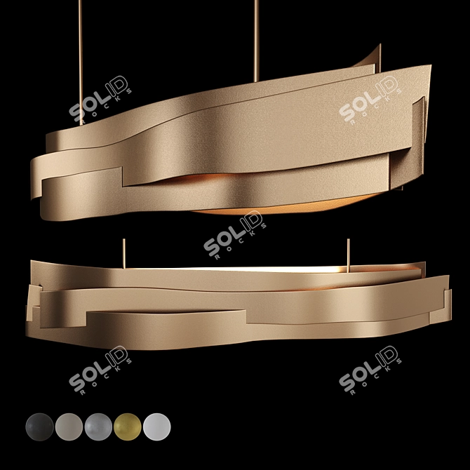 Modern Metal Pendant Light 3D model image 1