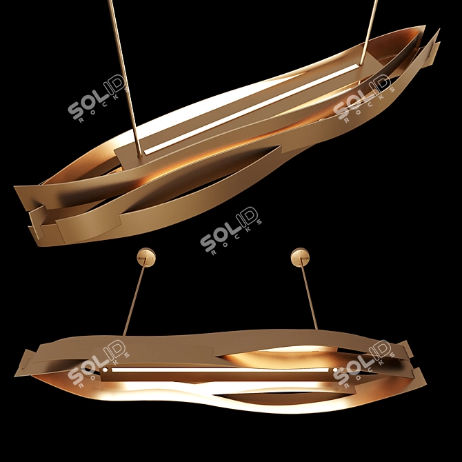 Modern Metal Pendant Light 3D model image 2