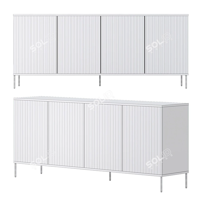 Elegant New Gravure Black Sideboard 3D model image 2