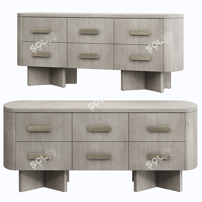 Elegant Trianon Dresser Cabinet 3D model image 1