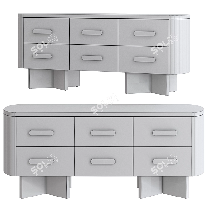 Elegant Trianon Dresser Cabinet 3D model image 2