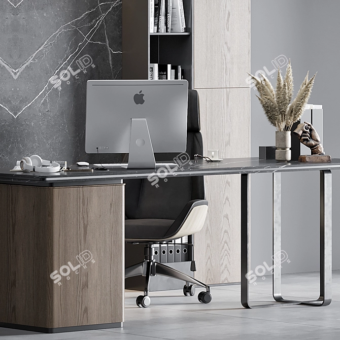 Executive Boss Desk 3D Model 3D model image 2