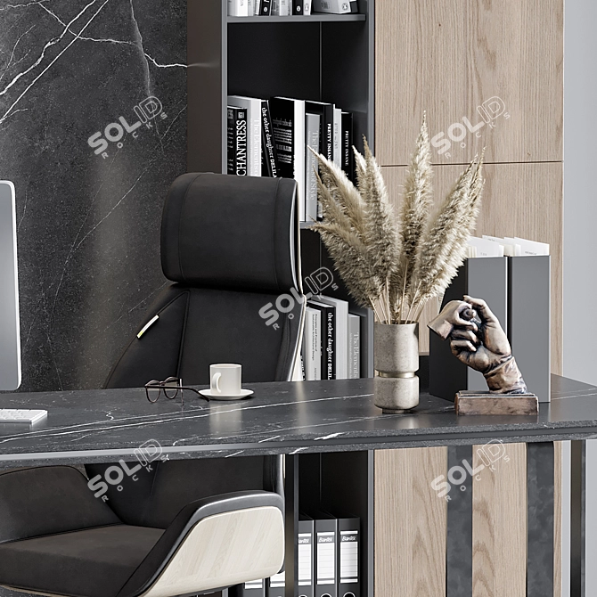 Executive Boss Desk 3D Model 3D model image 3