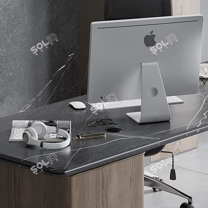 Executive Boss Desk 3D Model 3D model image 4