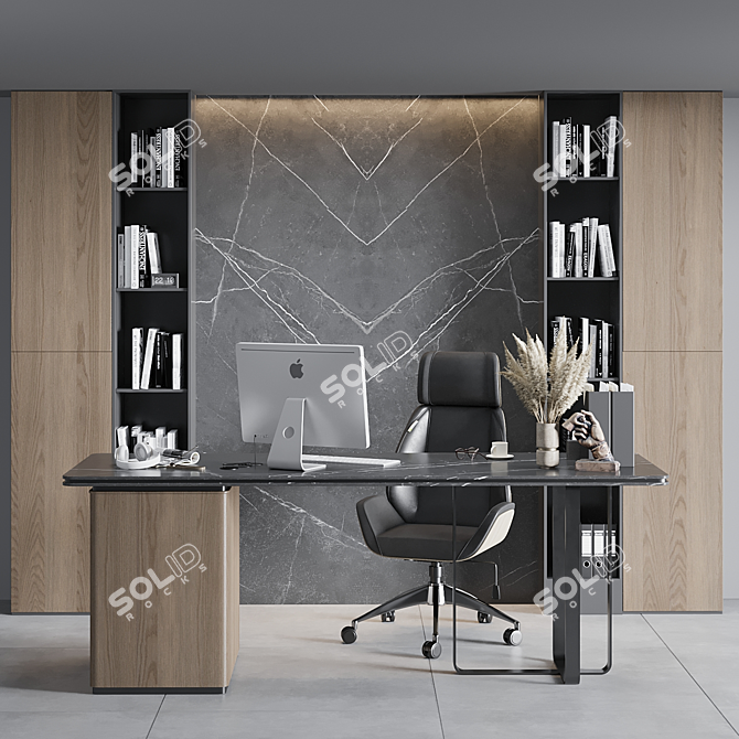 Executive Boss Desk 3D Model 3D model image 5