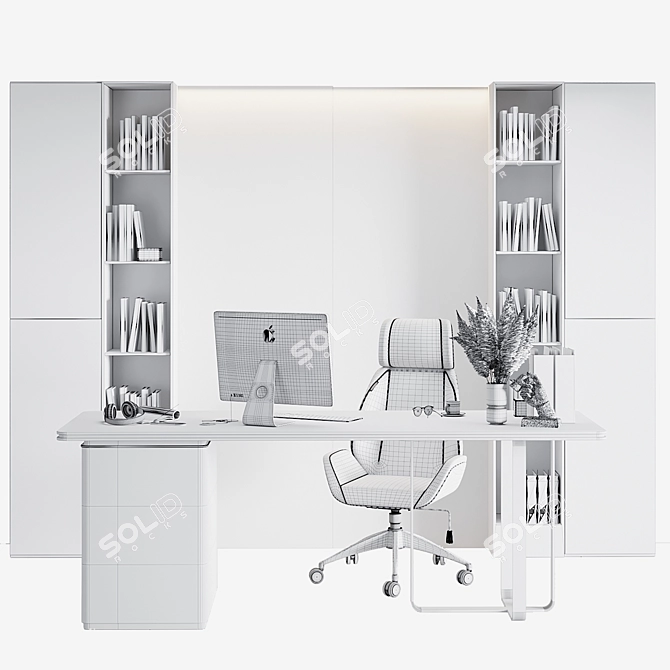 Executive Boss Desk 3D Model 3D model image 6