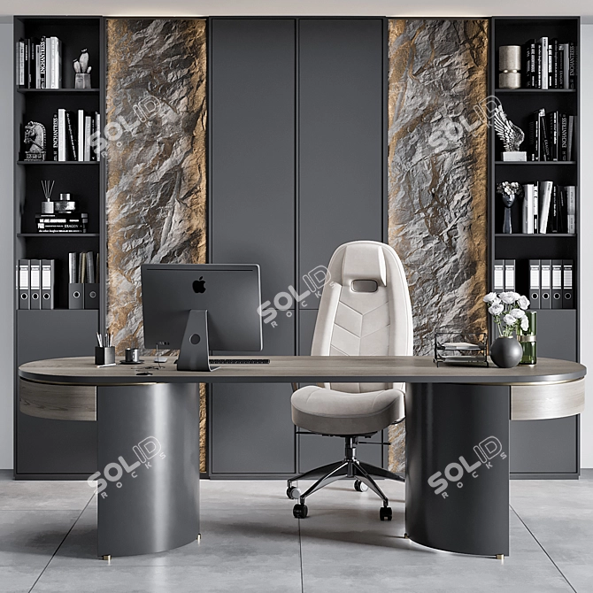 Modern Boss Desk Furniture 3D 3D model image 3