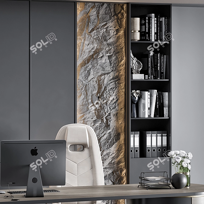 Modern Boss Desk Furniture 3D 3D model image 5