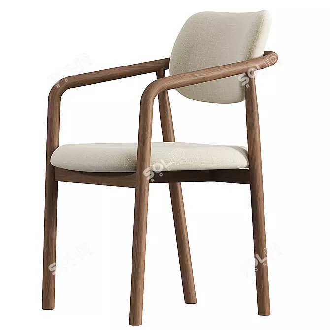 Elegant Beige Dining Chair 3D model image 2