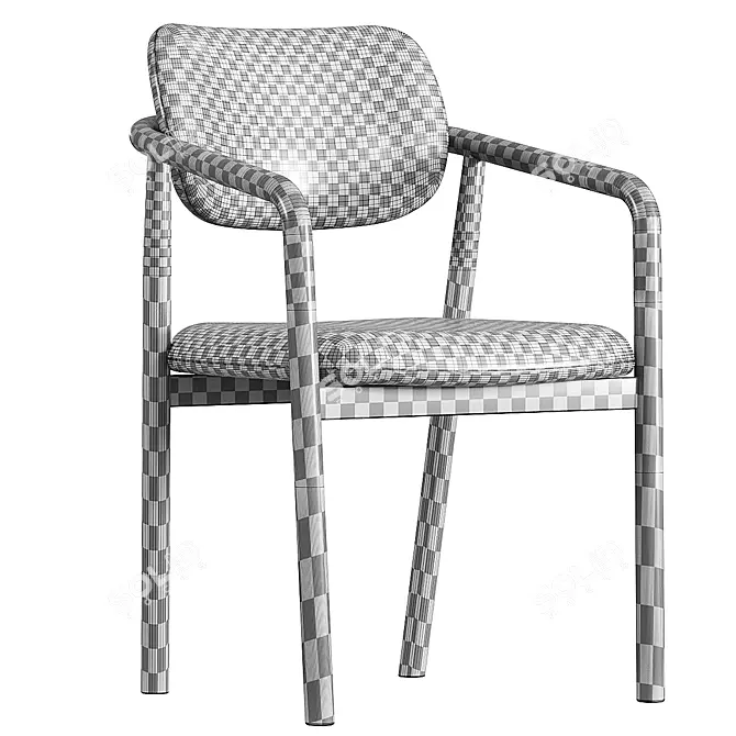 Elegant Beige Dining Chair 3D model image 4