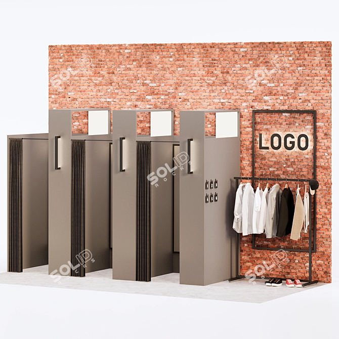 Versatile Clothing Fitting Room 3D model image 4