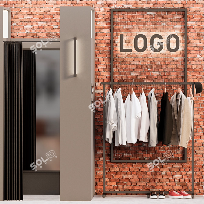 Versatile Clothing Fitting Room 3D model image 5