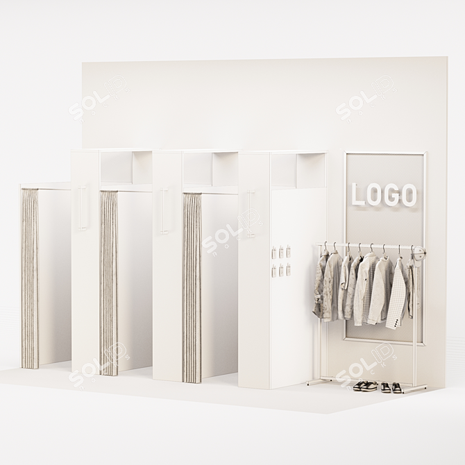 Versatile Clothing Fitting Room 3D model image 3