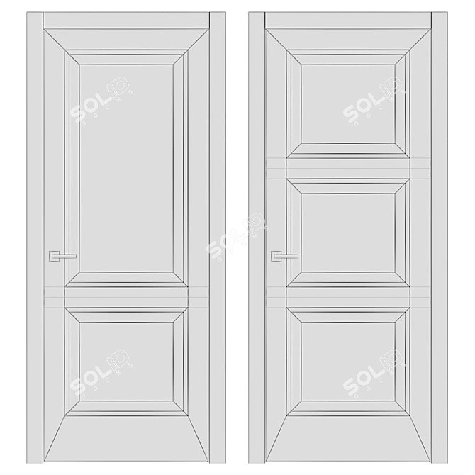 Modern Dorian QUADRO Collection Doors 3D model image 5