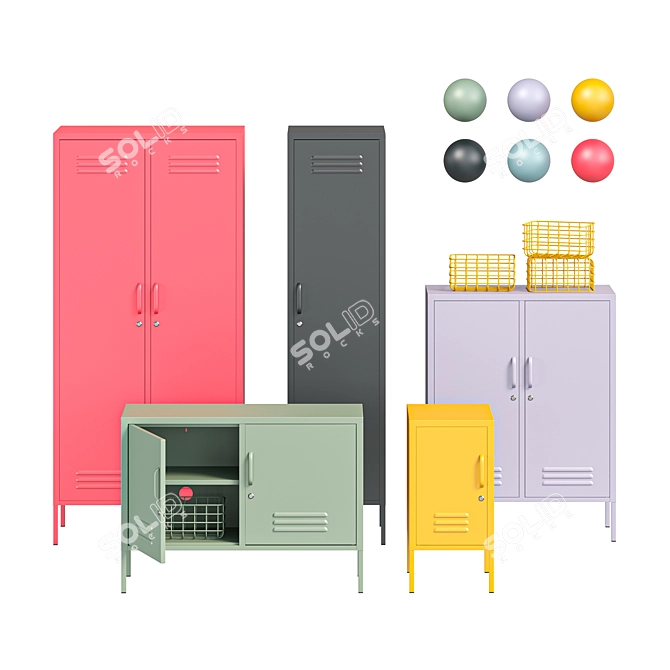 Metal Lockers for Home & Public 3D model image 1