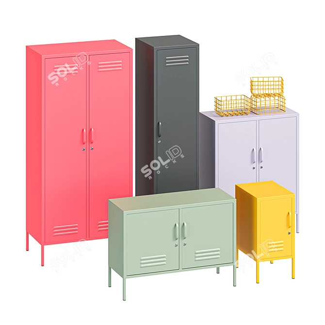 Metal Lockers for Home & Public 3D model image 2