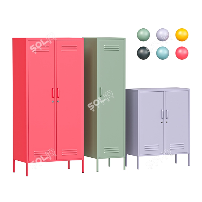 Metal Lockers for Home & Public 3D model image 7