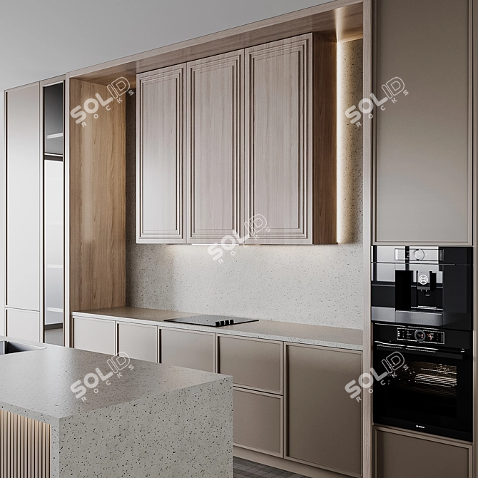 Customizable Modern Kitchen Unit 3D model image 3