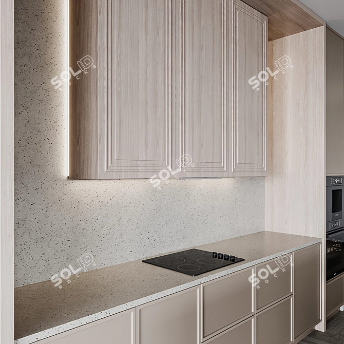 Customizable Modern Kitchen Unit 3D model image 4