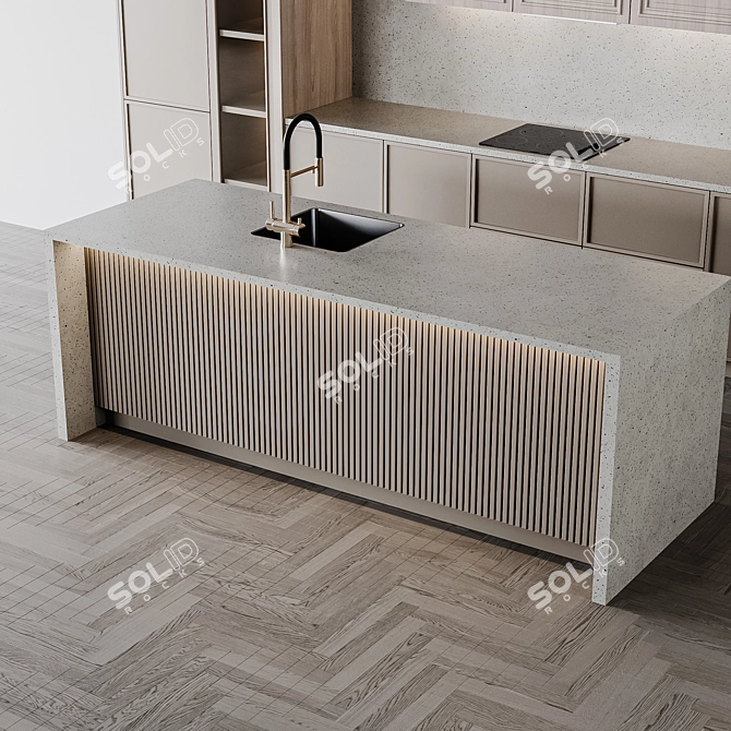 Customizable Modern Kitchen Unit 3D model image 5