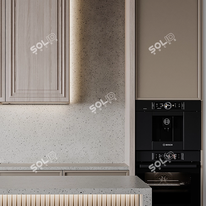 Customizable Modern Kitchen Unit 3D model image 7