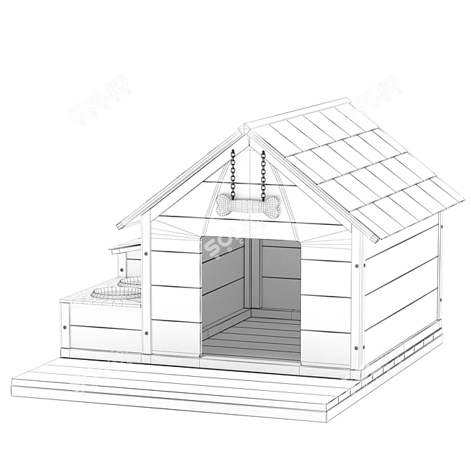 Scandinavian Style Dog House 3D model image 6