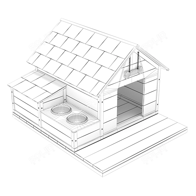 Scandinavian Style Dog House 3D model image 7