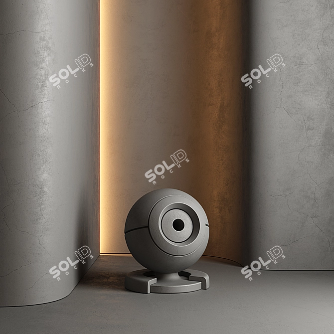 Cracked Plaster Wall Texture Pack 3D model image 6