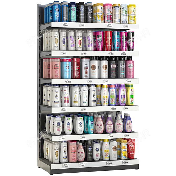 Shampoo Bottle Display Shelving 3D model image 6