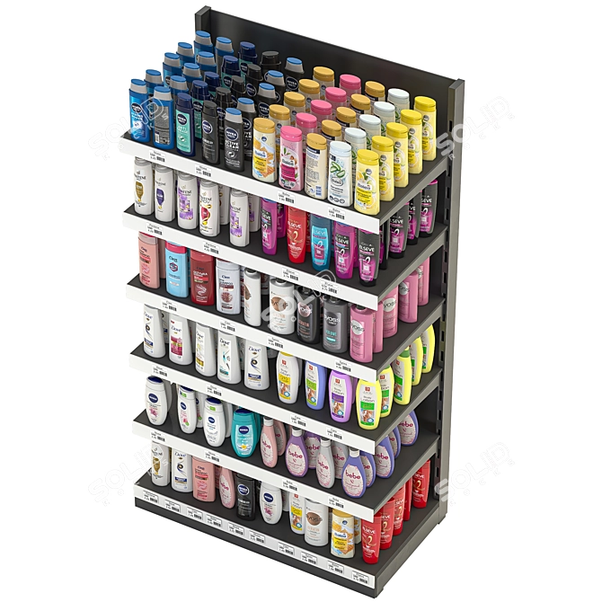 Shampoo Bottle Display Shelving 3D model image 8