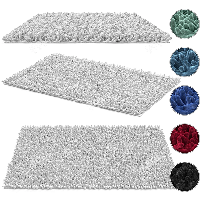 Chenille Bath Rug for Bathroom 3D model image 1