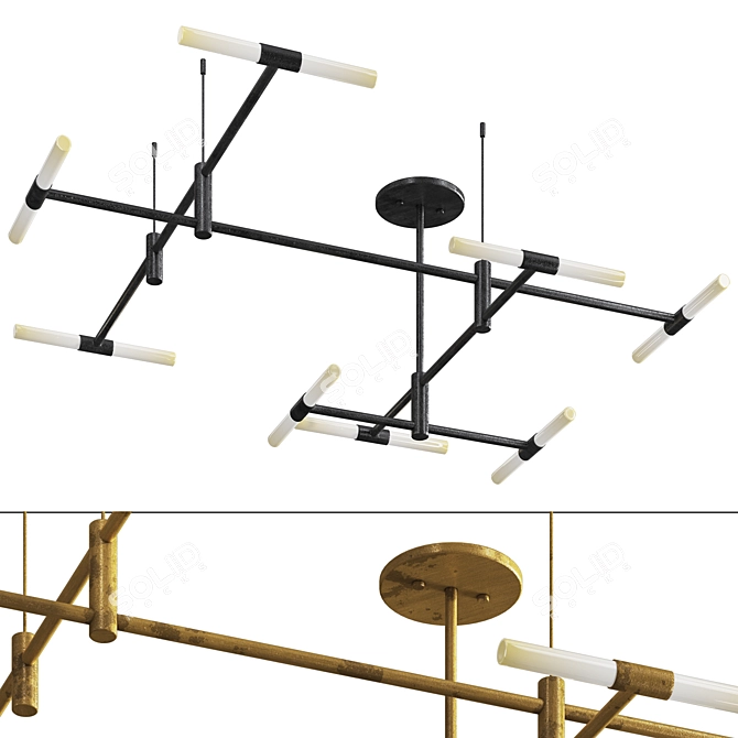 Contemporary ALTON Ceiling Fixture 3D model image 1