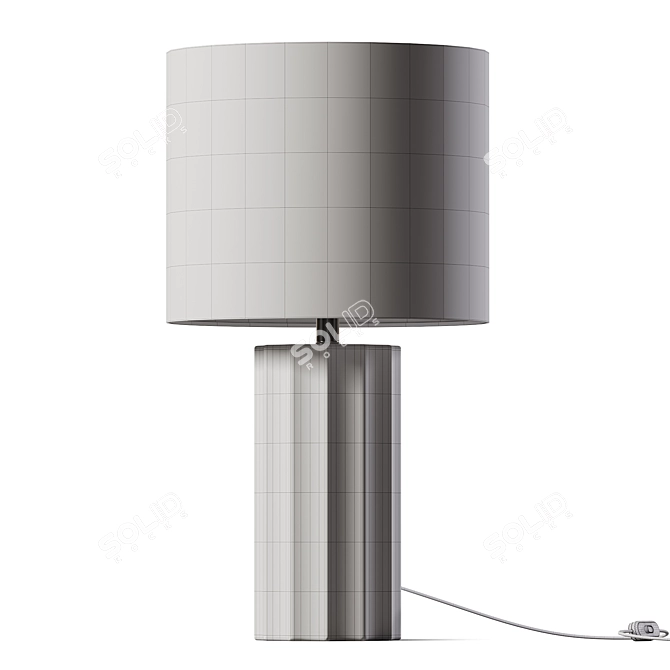 Ribbed Concrete Table Lamp 3D model image 2