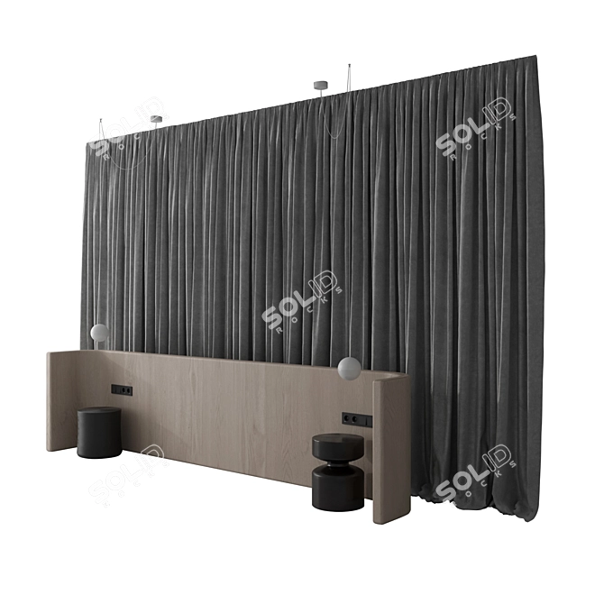 Luxury Headboard Wall Panel Set 3D model image 8