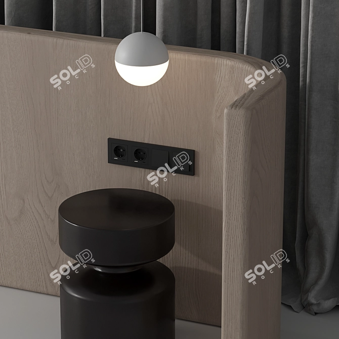 Luxury Headboard Wall Panel Set 3D model image 10