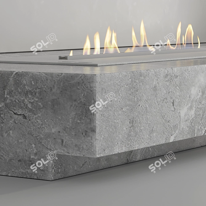 Modern Biofireplace Wall Set 3D model image 4