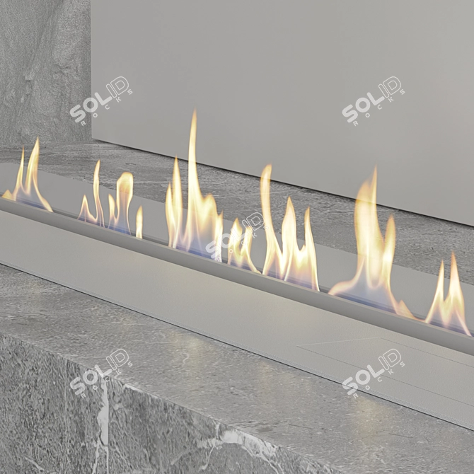 Modern Biofireplace Wall Set 3D model image 5