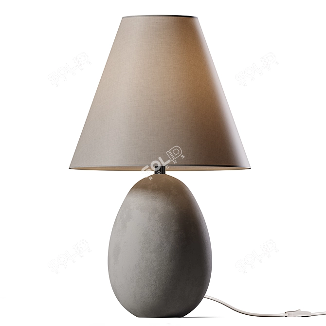 Droplet Alabaster Table Lamp: White Opulence 3D model image 1