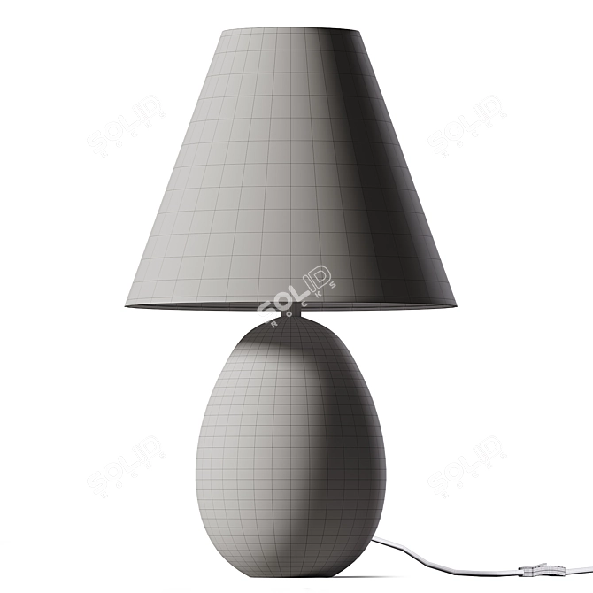 Droplet Alabaster Table Lamp: White Opulence 3D model image 2