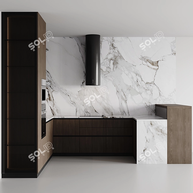 Customizable Modern Kitchen Set 3D model image 2