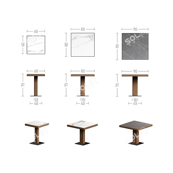 Tviks Dining Table Set 3D model image 2