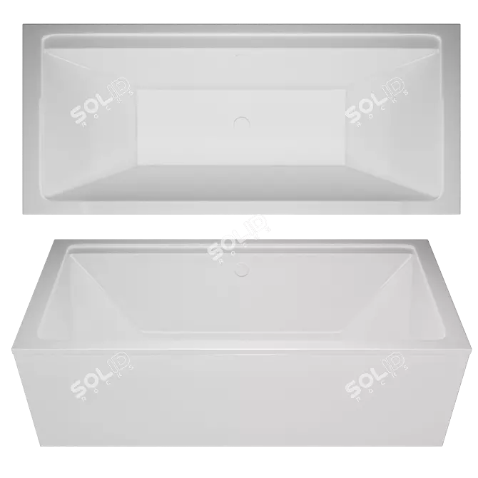 Modern Matte Amatrice Acrylic Bathtub 3D model image 1