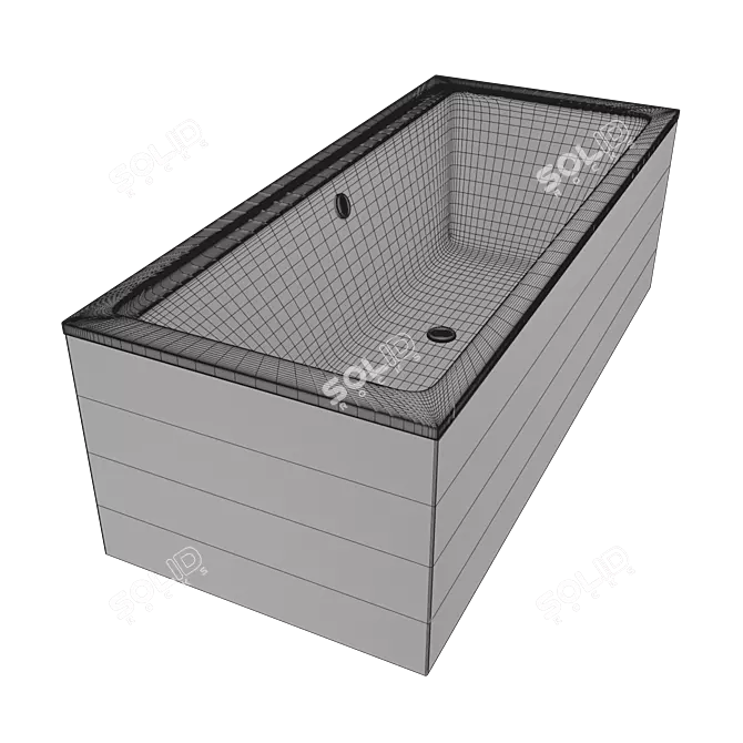 Modern Matte Amatrice Acrylic Bathtub 3D model image 3