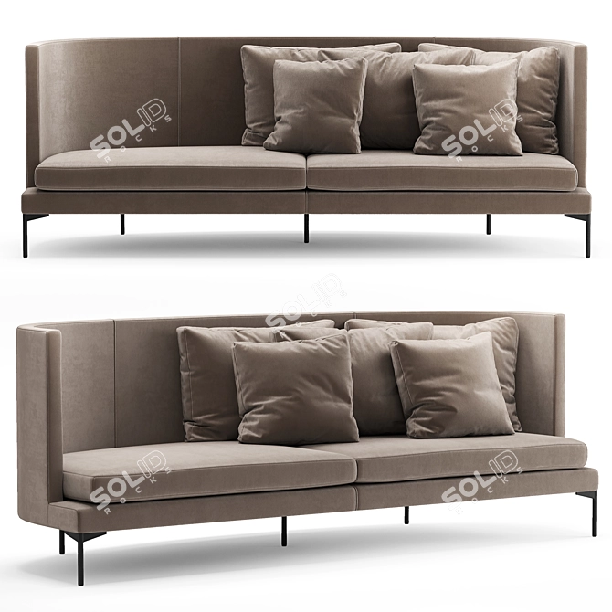 Modern and Stylish Living Divani Sofa 3D model image 1