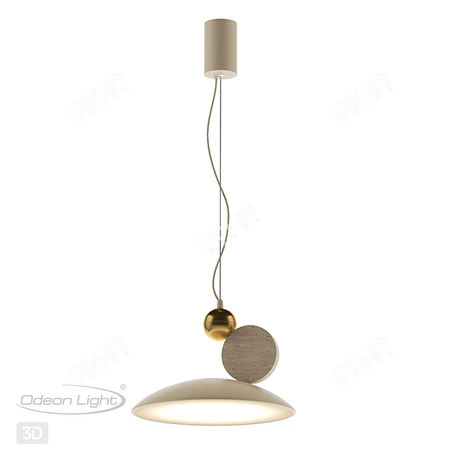 Hightech Travertino Pendant Light 3D model image 1