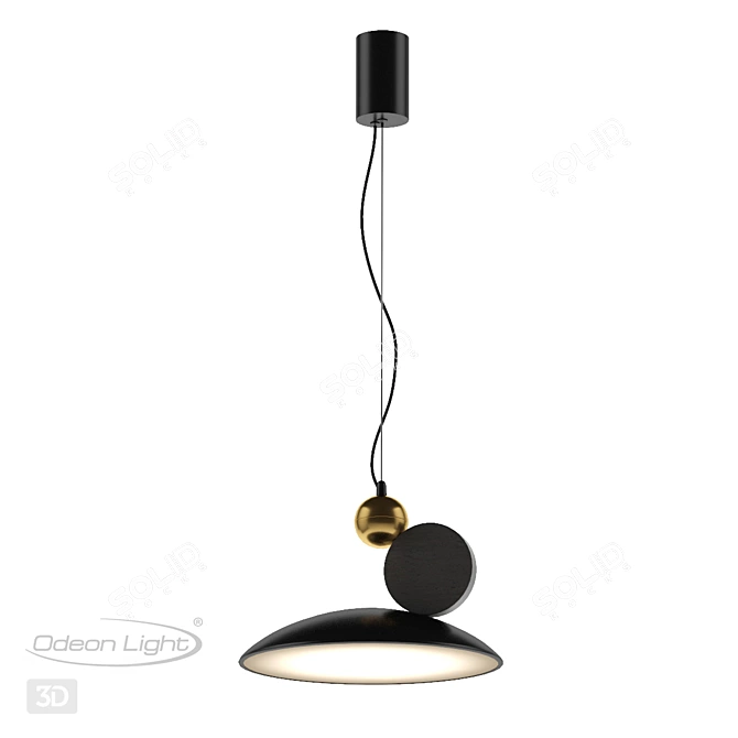 Hightech Travertino Pendant Light 3D model image 2