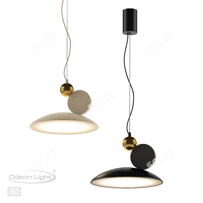 Hightech Travertino Pendant Light 3D model image 5